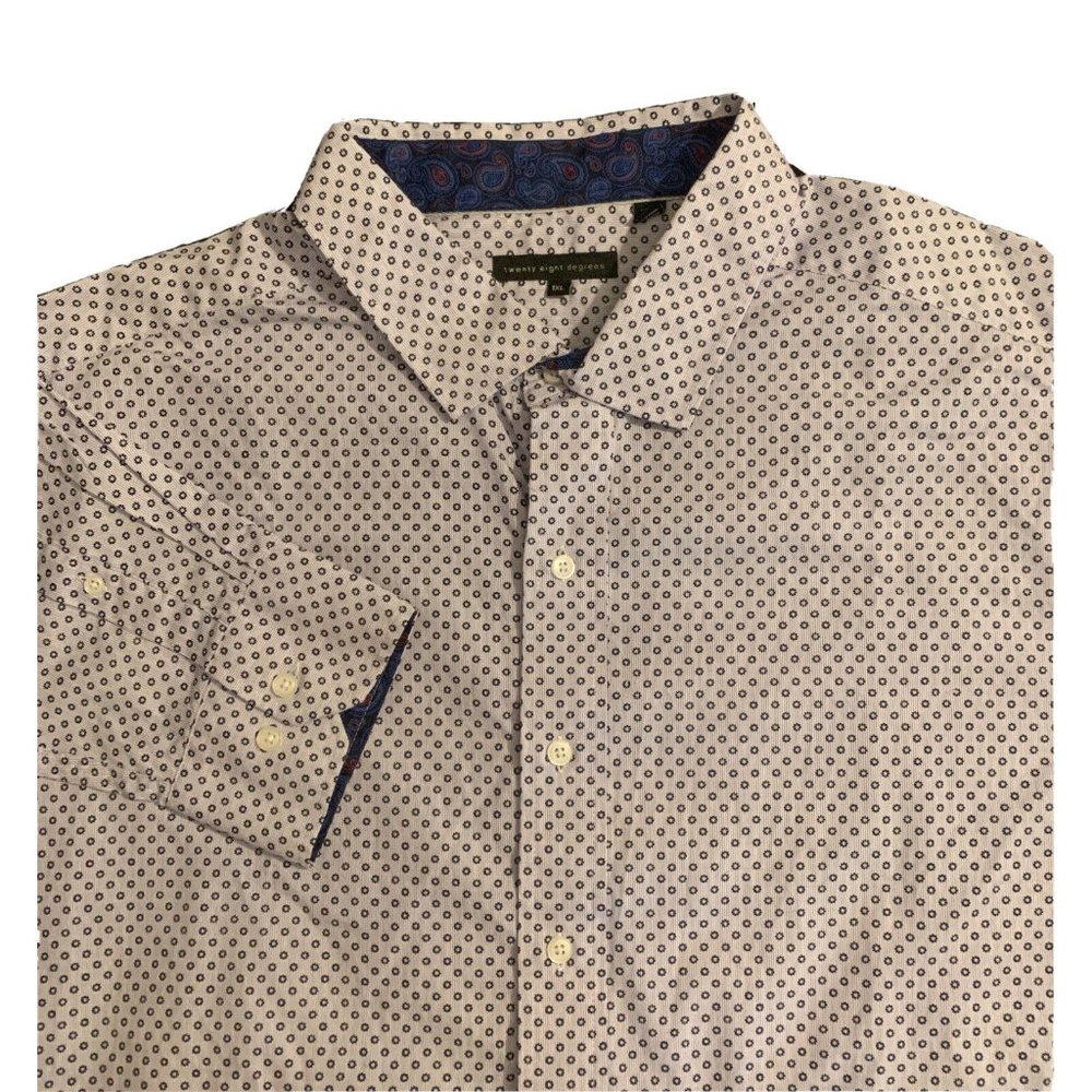 Twenty Eight Degrees Size 1XL Mens Long Sleeve White Button Down Dress Shirt